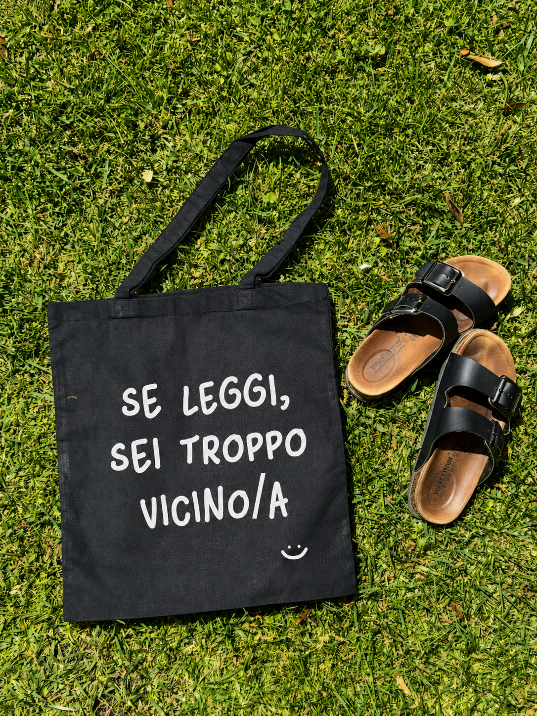 Borsa di Tela con la TUA FRASE (Nera)