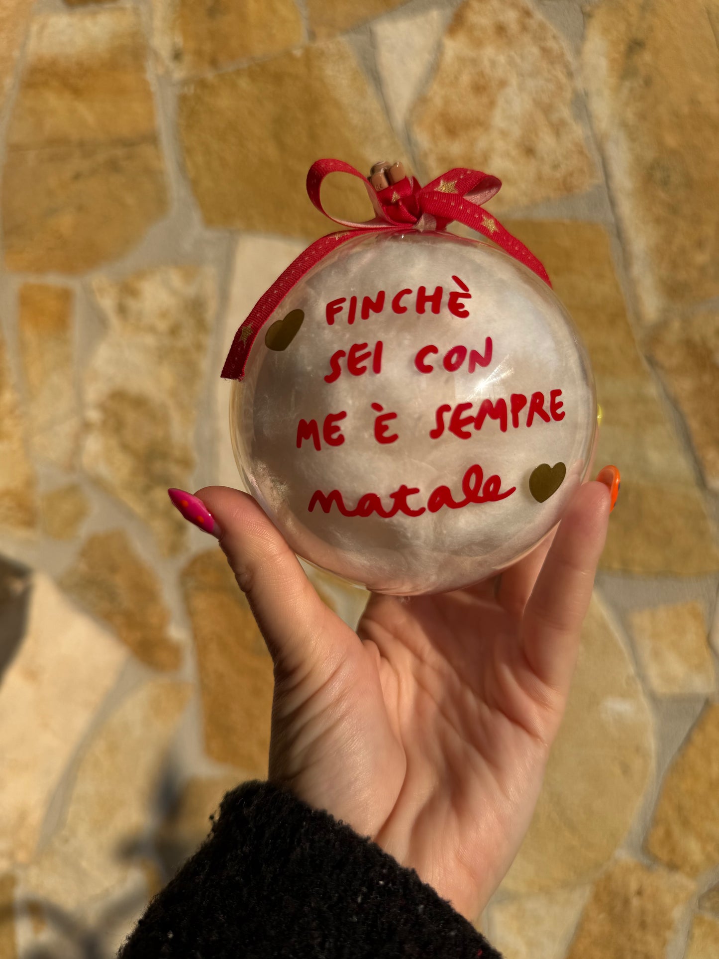 Pallina di Natale da personalizzare con la TUA frase grande