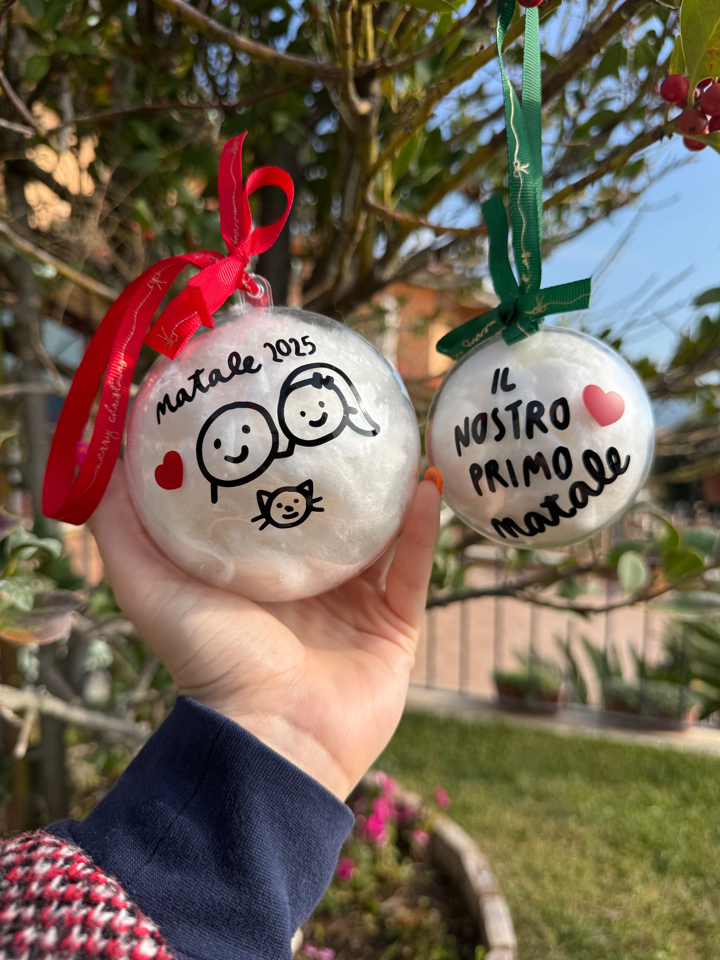 Combo Palline di Natale con la TUA frase