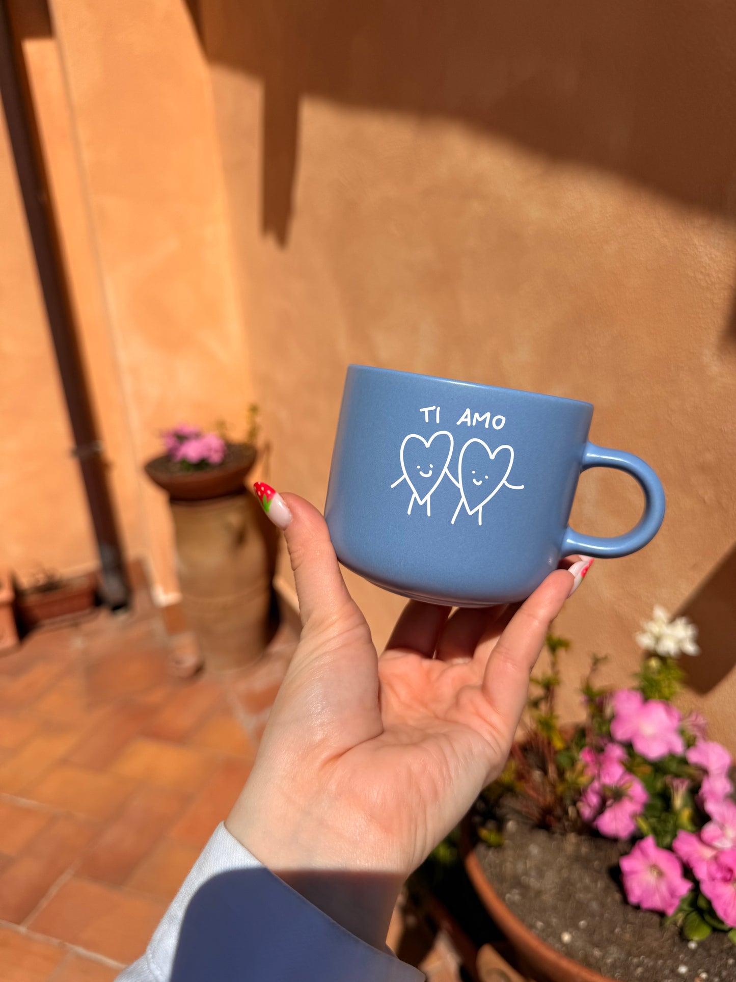 Tazza con la TUA FRASE (tazza blu/lilla piccola)