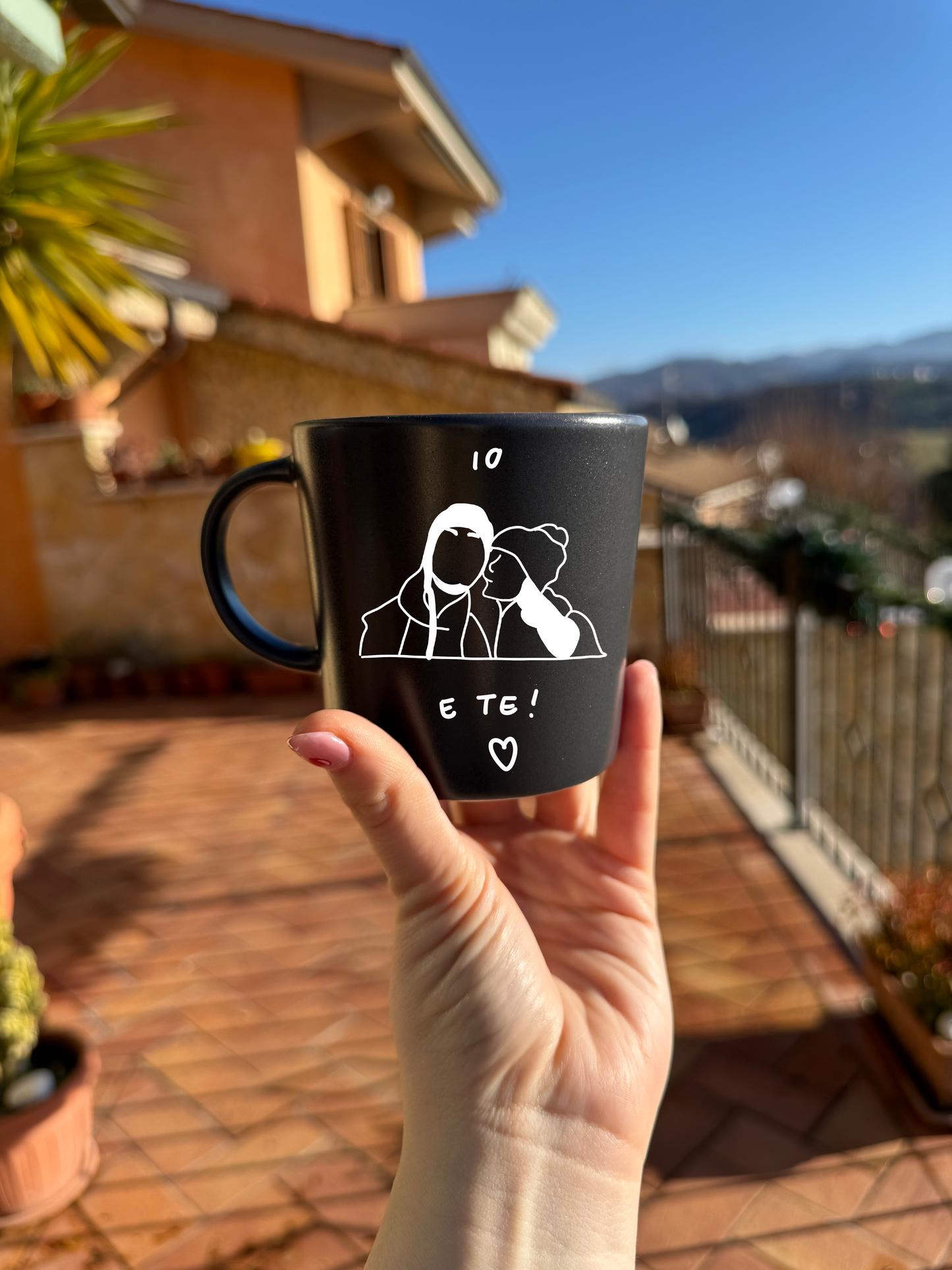Tazza grigia da personalizzare con ritratto