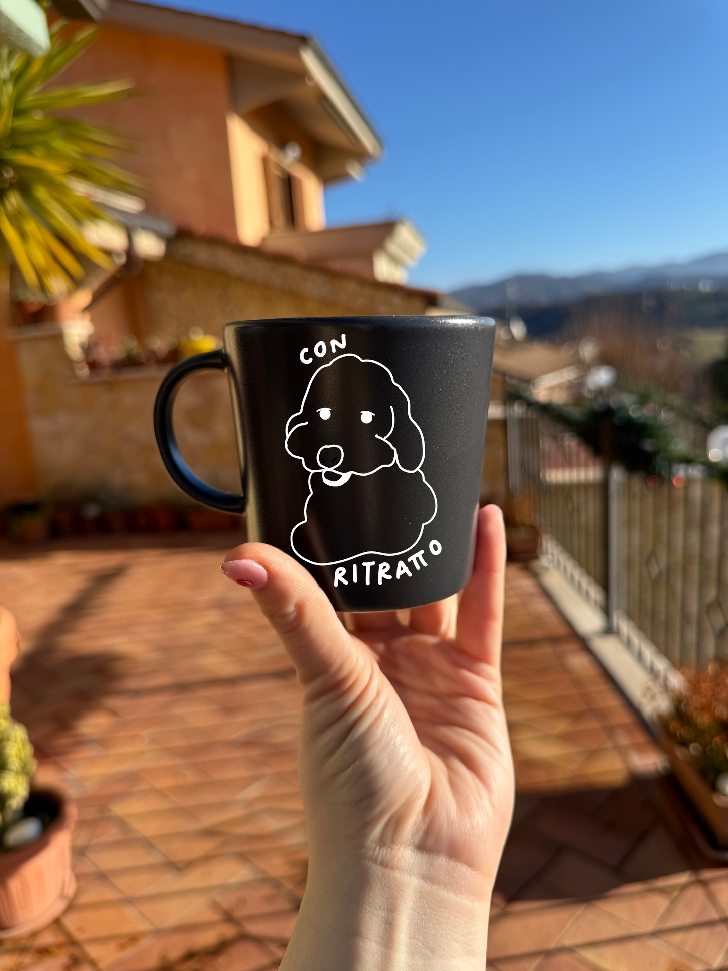 Tazza grigia da personalizzare con ritratto