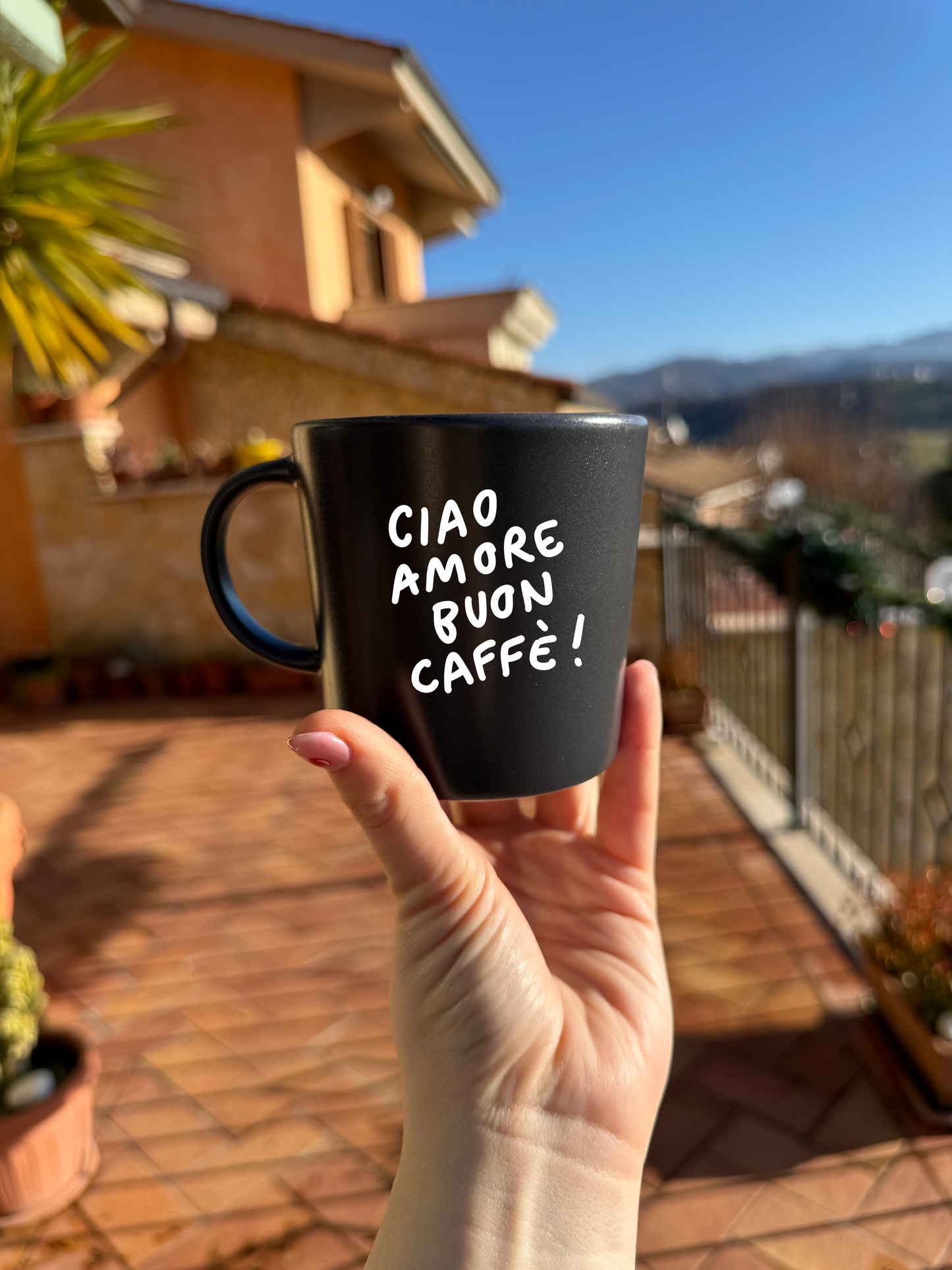 Tazza grigia da personalizzare con frase