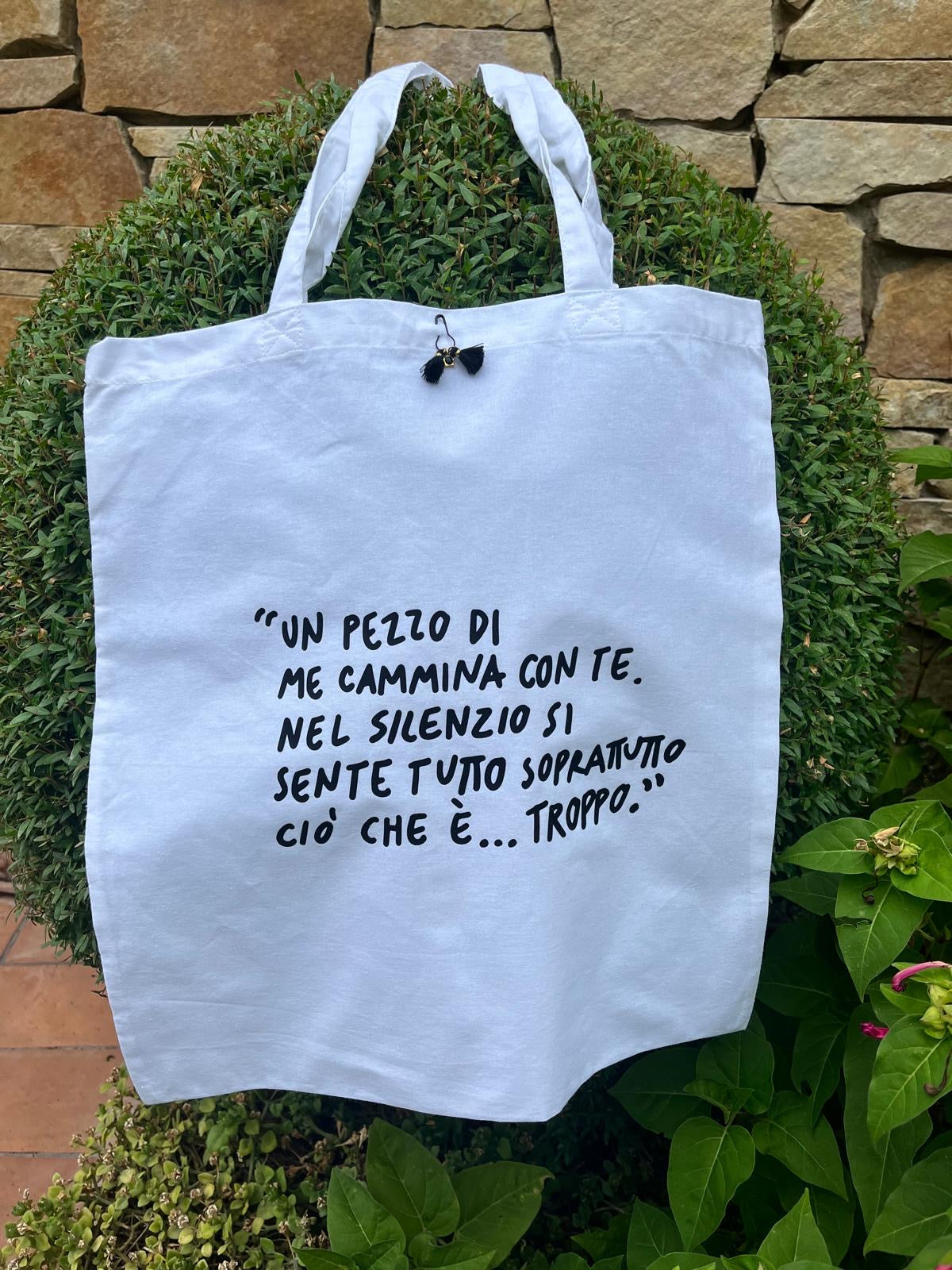 Borsa di Tela con la TUA FRASE (Bianca)