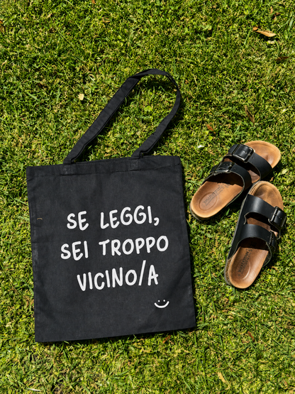 Borsa di Tela con la TUA FRASE (Nera)