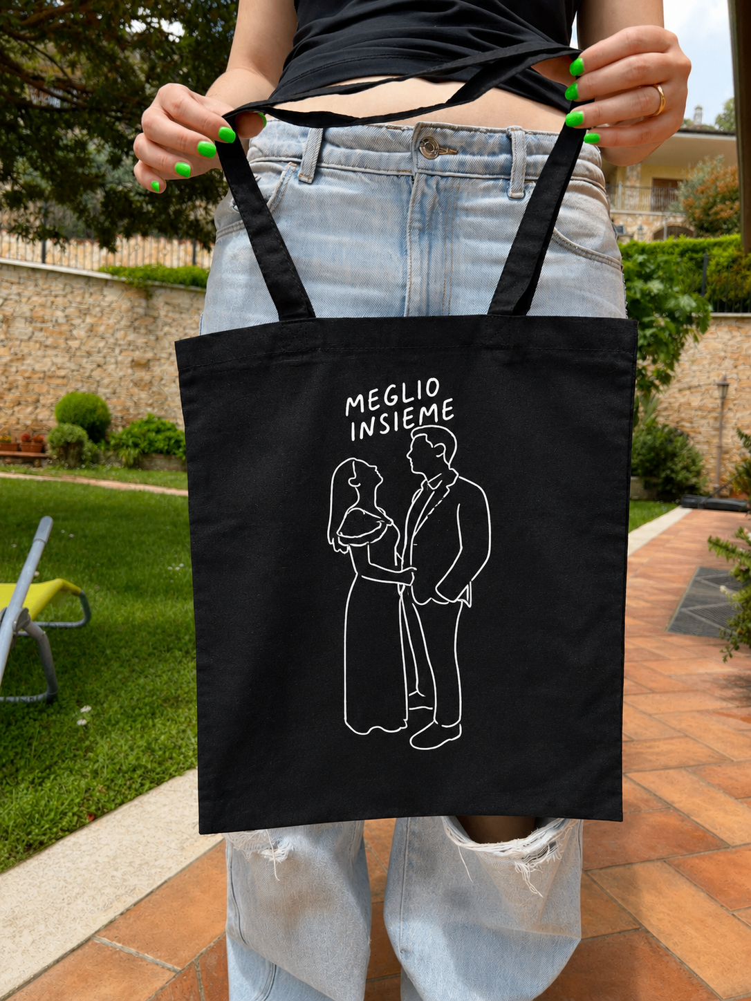 Borsa di Tela con la TUA FOTO (Nera)