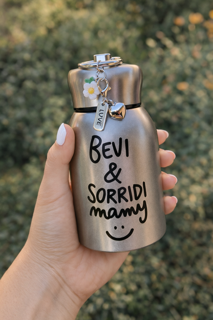 Borraccia "bevi e sorridi mami :) "