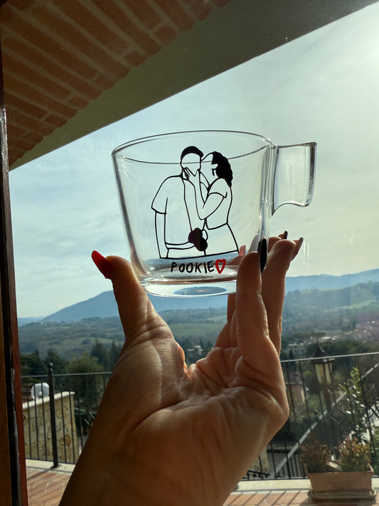 Tazza media trasparente da personalizzare con ritratto