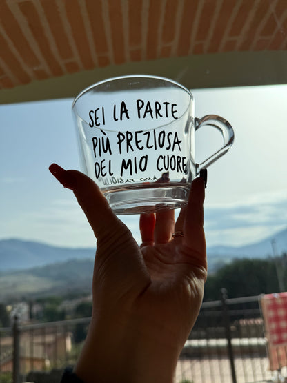 Tazza con la TUA FRASE (Grande Trasparente)