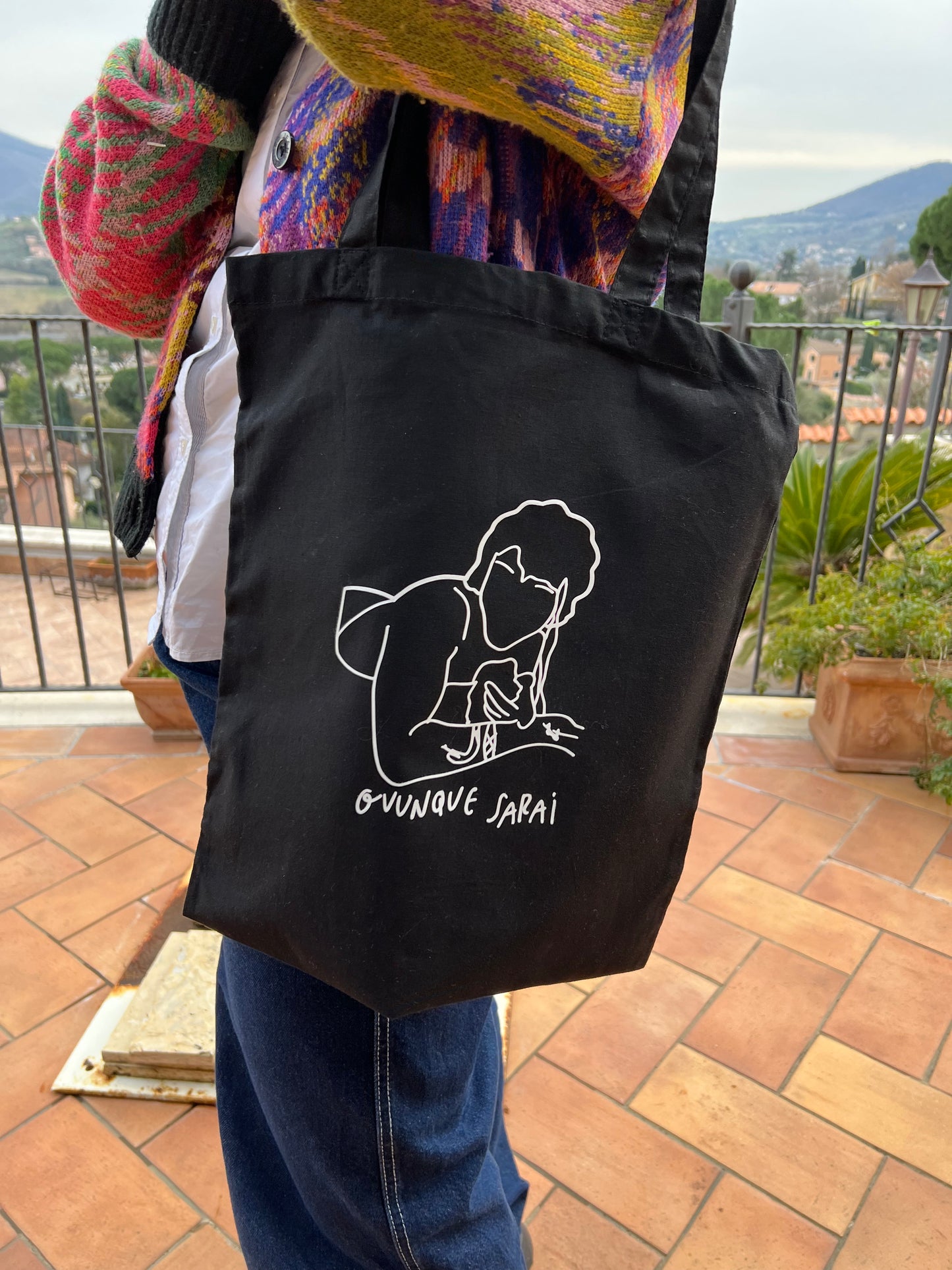 Borsa di Tela con la TUA FOTO (Nera)