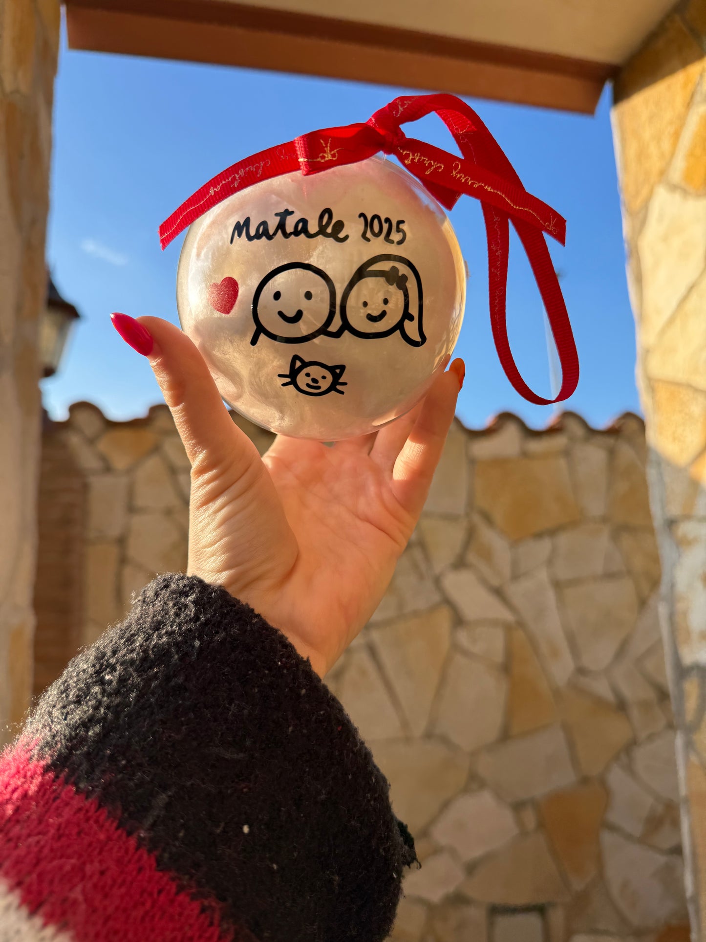 Pallina di Natale da personalizzare con RITRATTO famiglia