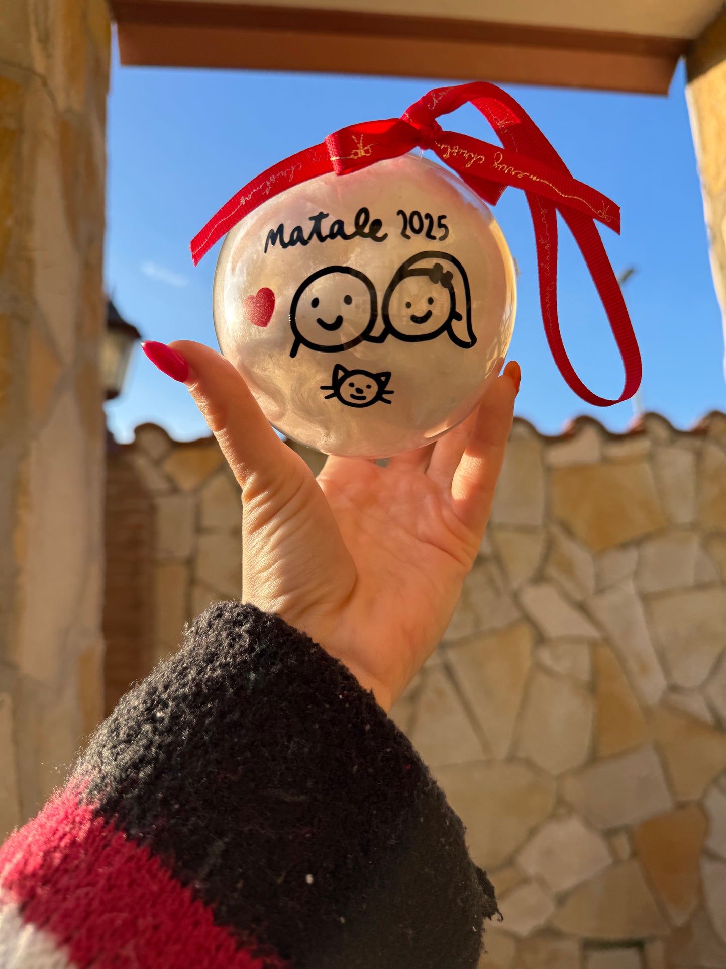 Pallina di Natale da personalizzare con RITRATTO famiglia