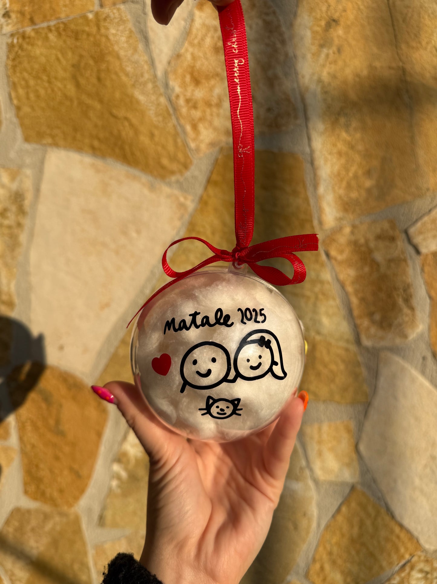 Pallina di Natale da personalizzare con RITRATTO famiglia