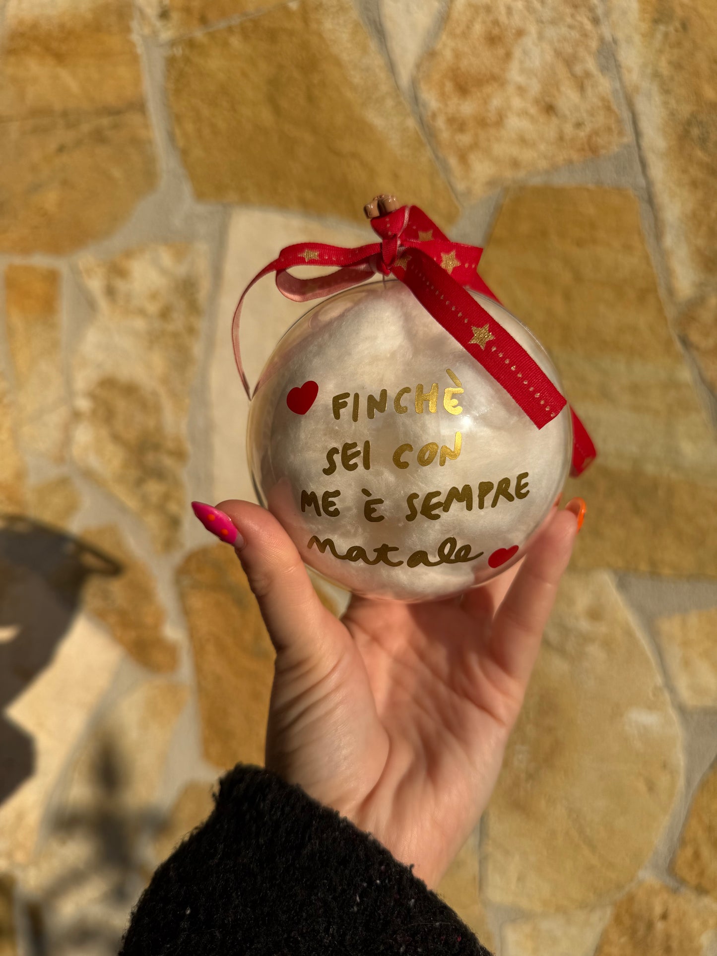 Pallina di Natale da personalizzare con la TUA frase grande