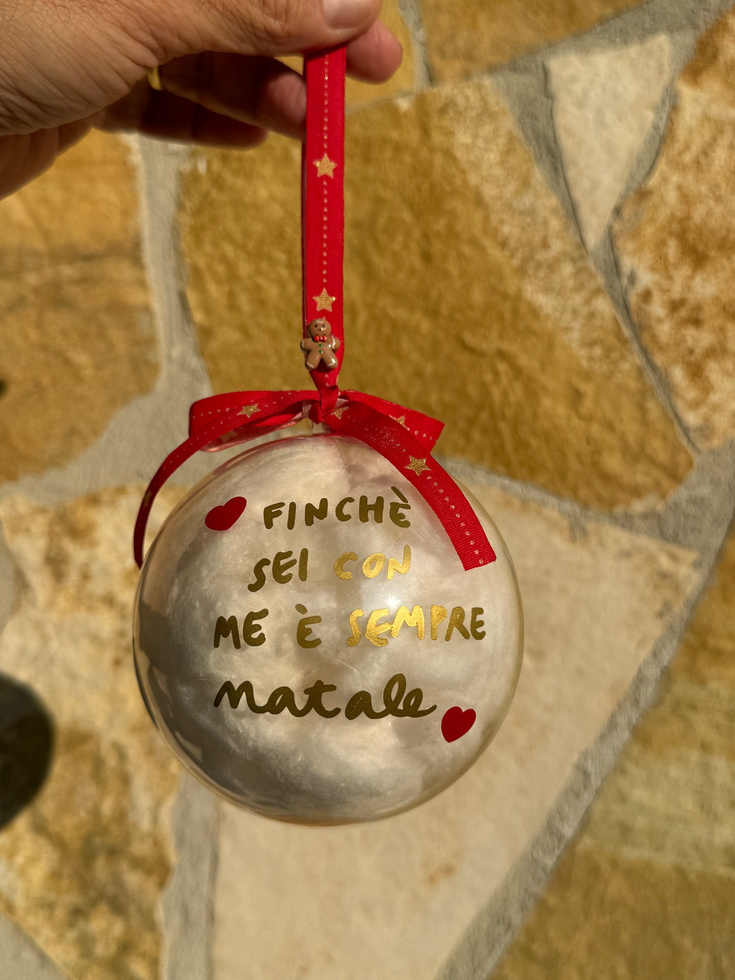 Pallina di Natale da personalizzare con la TUA frase grande