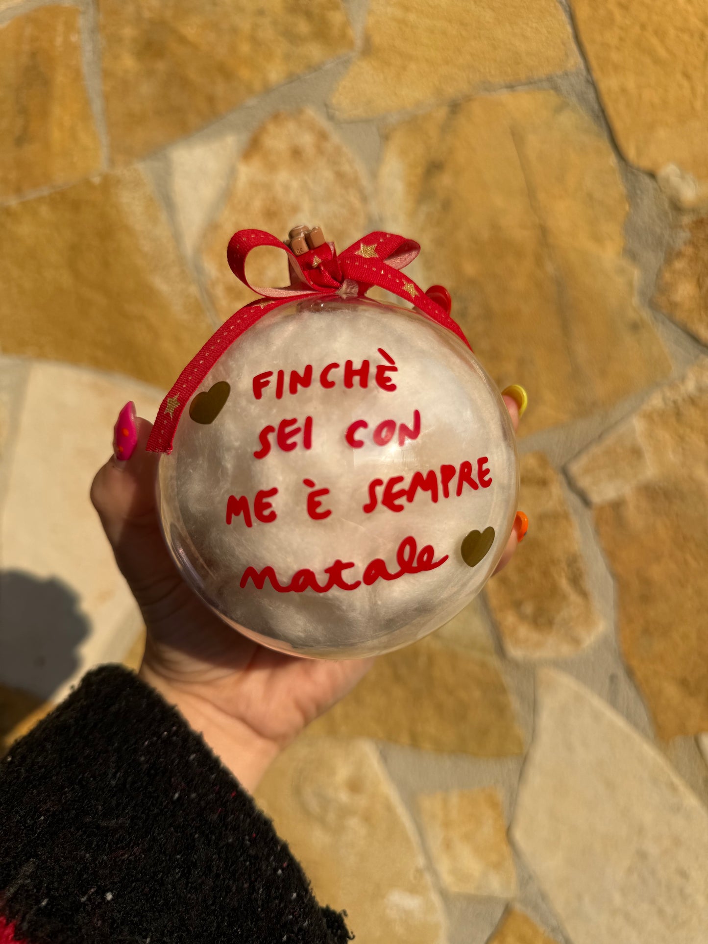 Pallina di Natale da personalizzare con la TUA frase grande