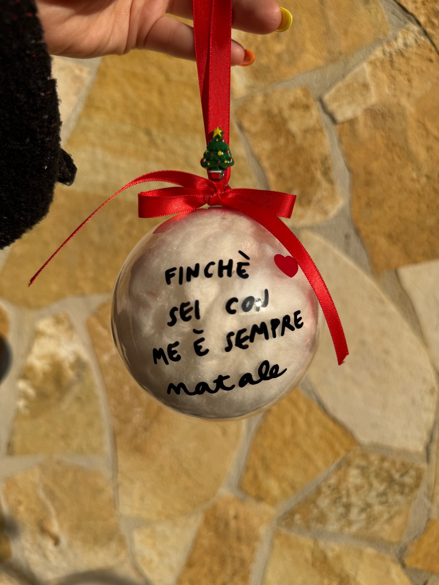 Pallina di Natale da personalizzare con la TUA frase grande