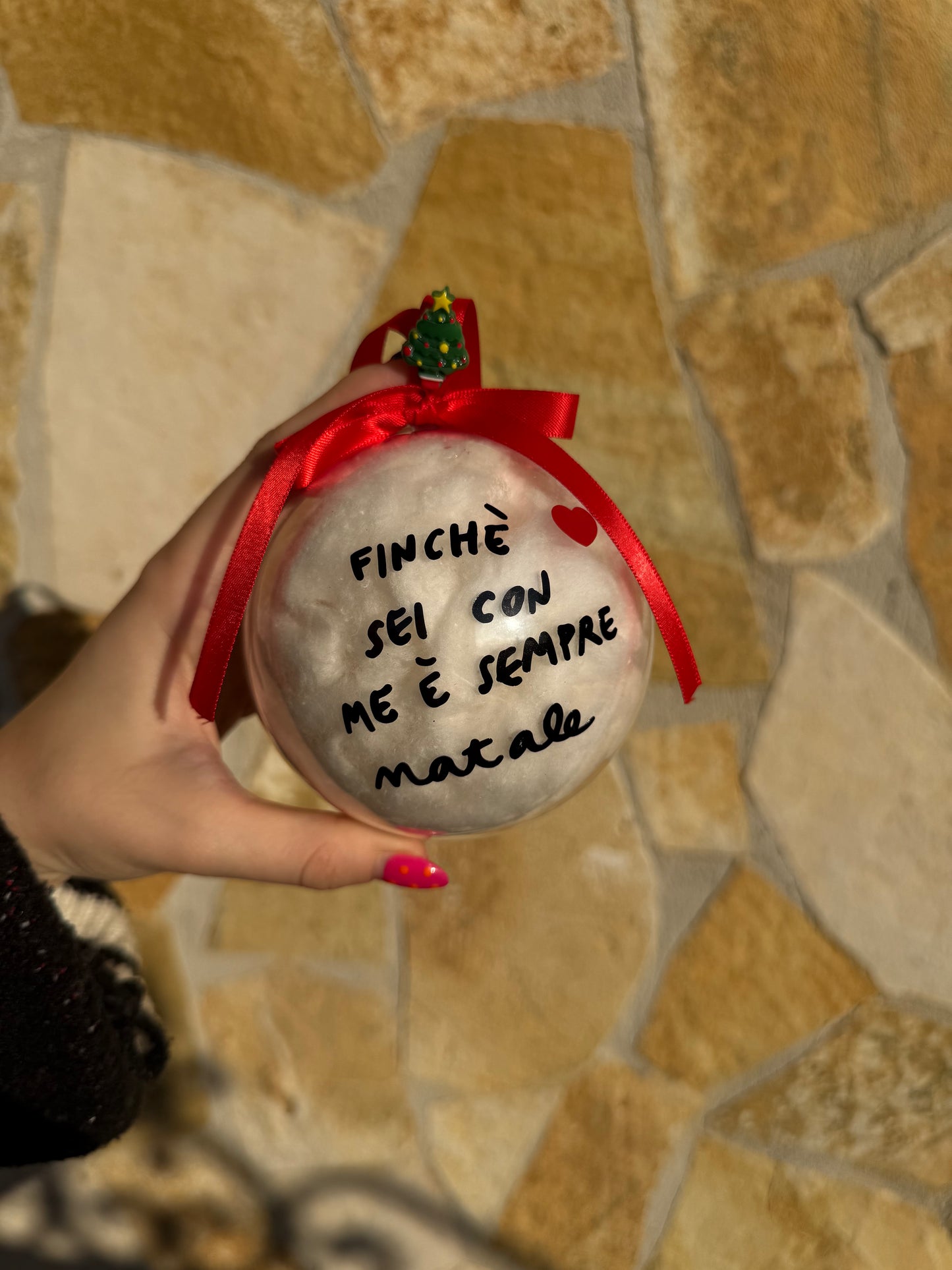 Pallina di Natale da personalizzare con la TUA frase grande