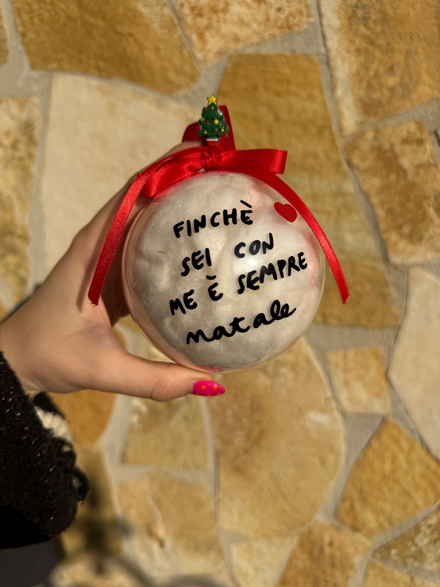 Pallina di Natale da personalizzare con la TUA frase grande