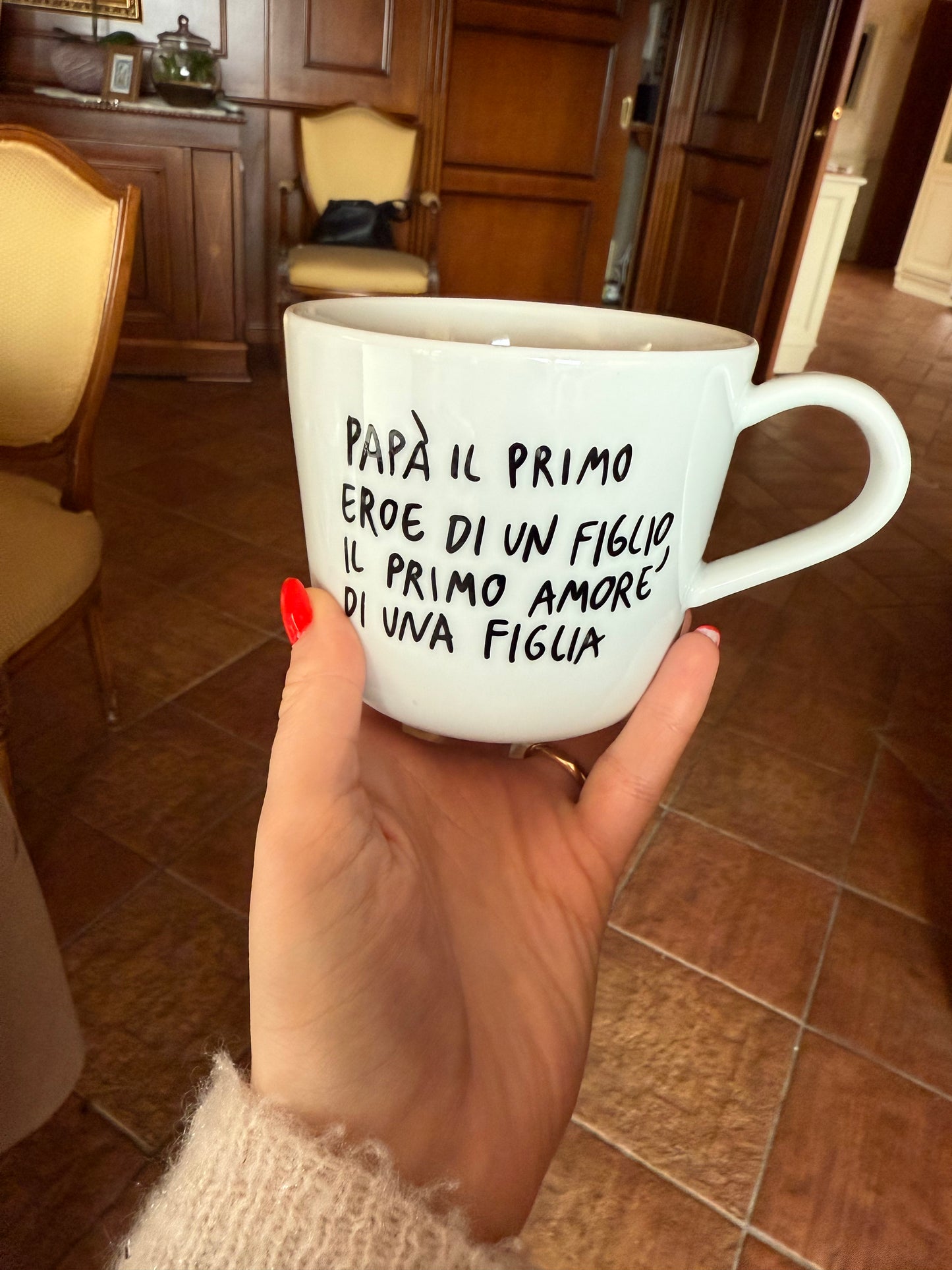 Tazza con la TUA FRASE (Grande Bianca)