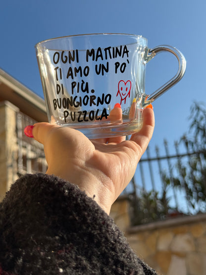 Tazza con la TUA FRASE (Grande Trasparente)