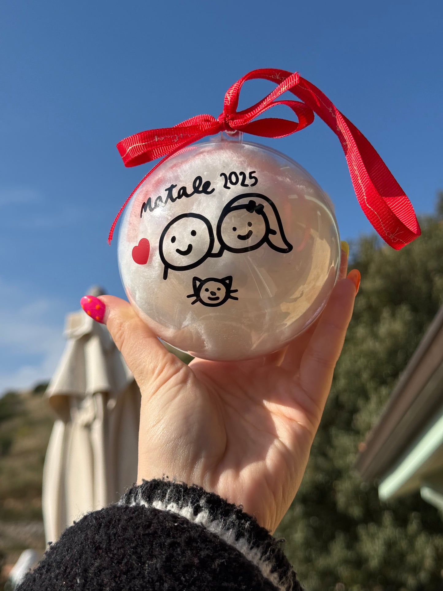 Pallina di Natale da personalizzare con RITRATTO famiglia