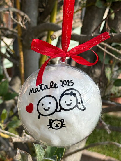 Pallina di Natale da personalizzare con RITRATTO famiglia
