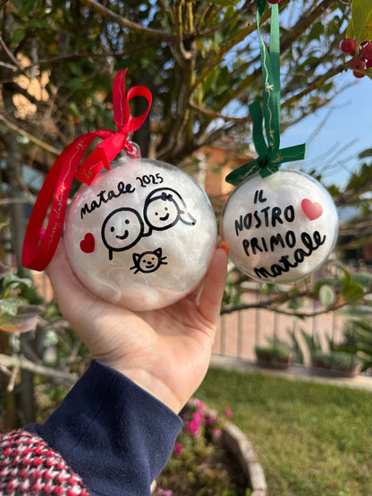 Combo Palline di Natale con la TUA frase