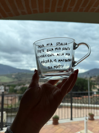 Tazza con la TUA FRASE (Grande Trasparente)