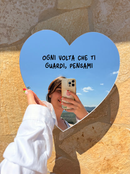 Da personalizzare (Specchio a forma di cuore)