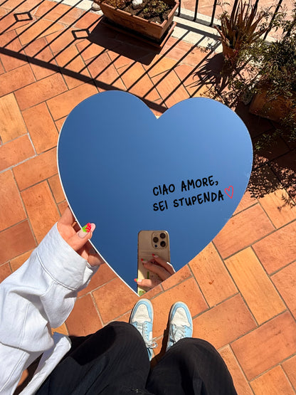 Da personalizzare (Specchio a forma di cuore)