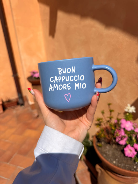 Tazza con la TUA FRASE (tazza blu/lilla)
