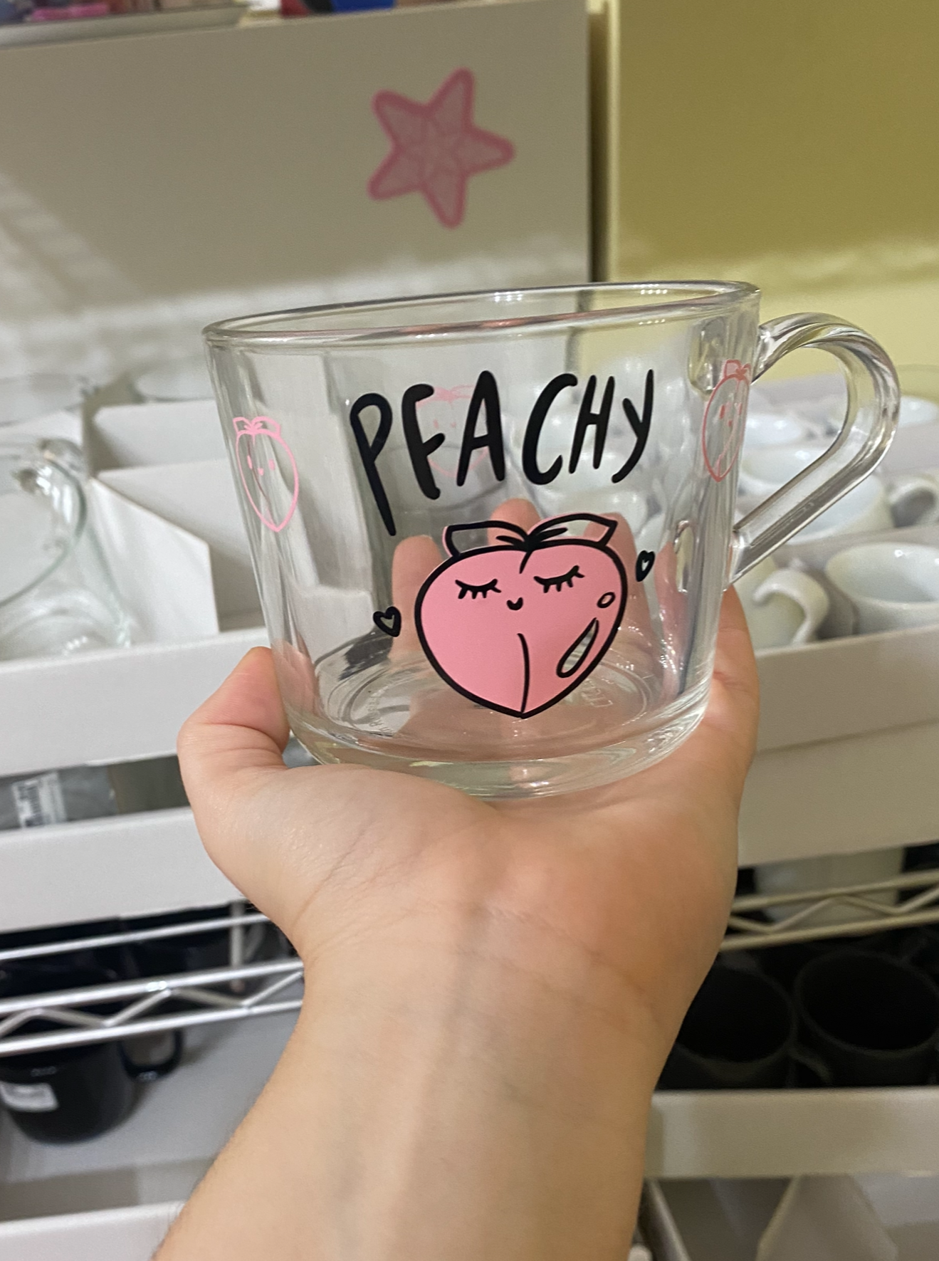 Tazza grande trasparente da personalizzare con frase