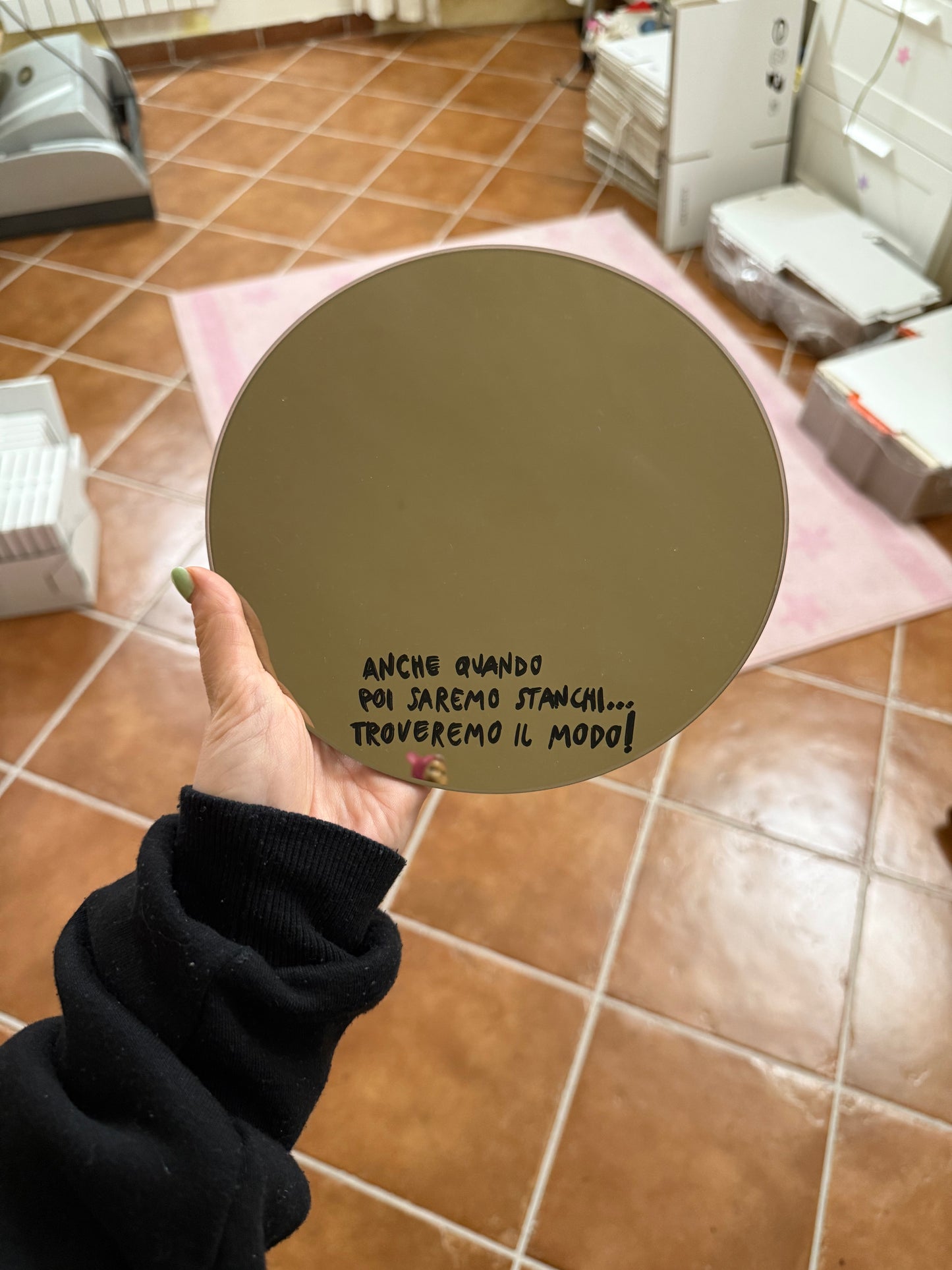 Specchio rotondo "anche quando poi"
