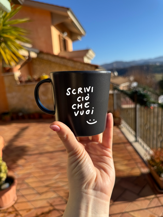 Tazza grigia da personalizzare con frase