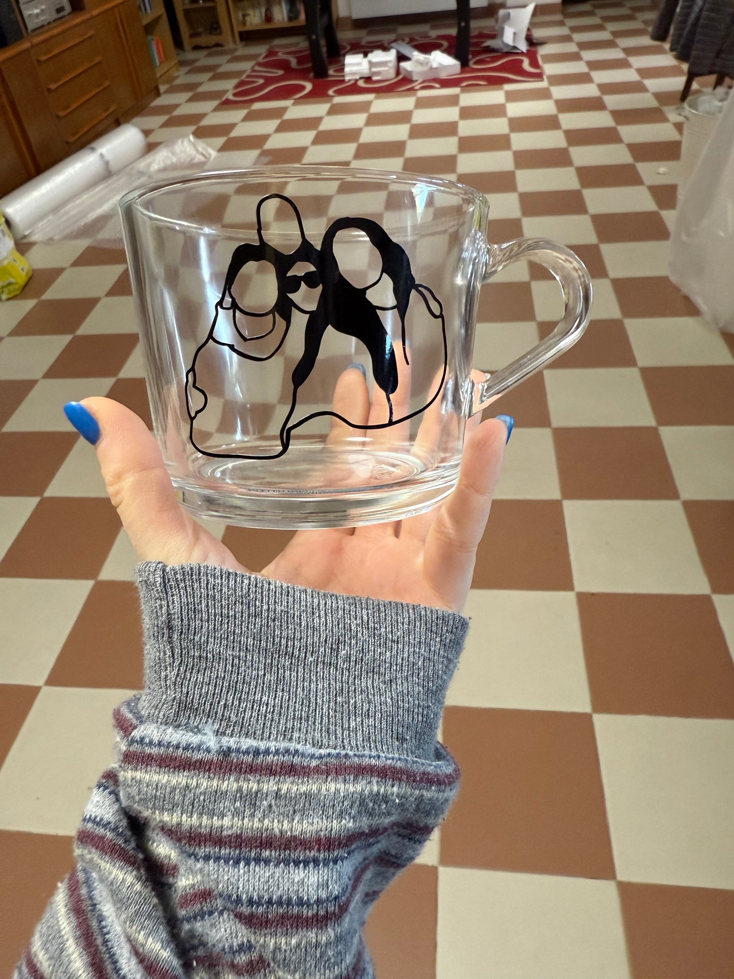 Tazza grande trasparente da personalizzare con ritratto