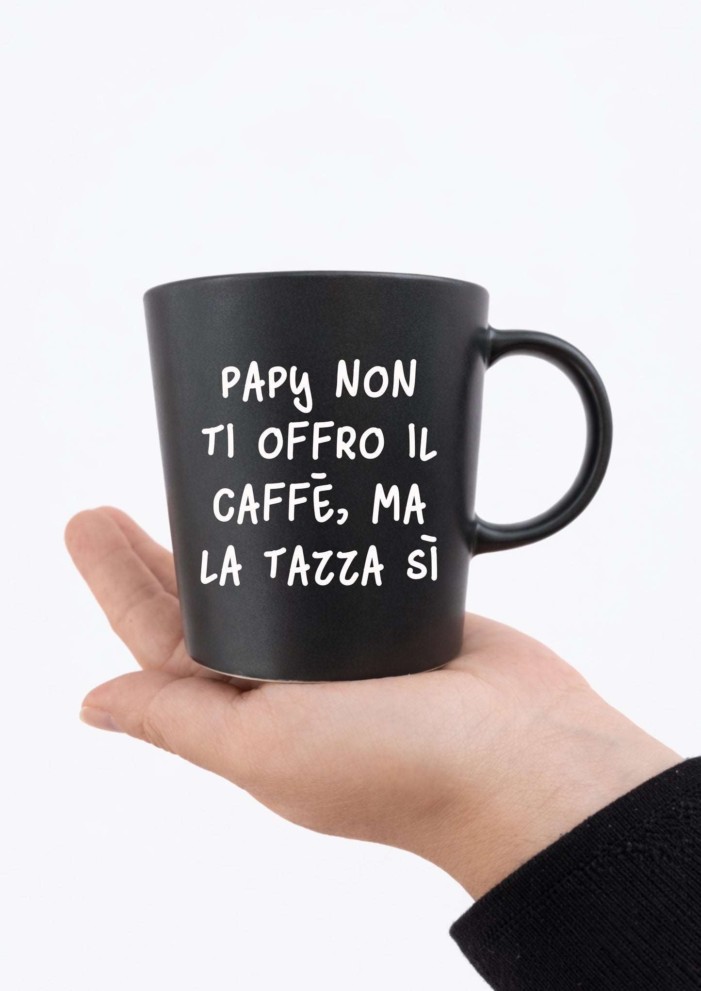 Tazza "papy non ti offro il caffè, ma la tazza si" (Grande grigia)