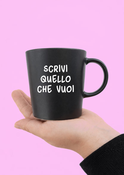 Tazza con la TUA FRASE (Grande Grigia)