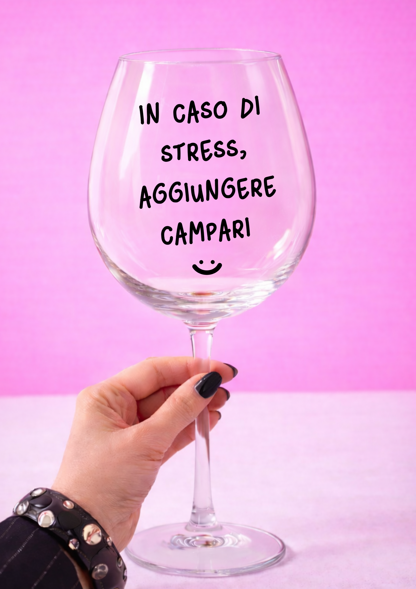 Singolo Calice "in caso di stress, aggiungere Campari"