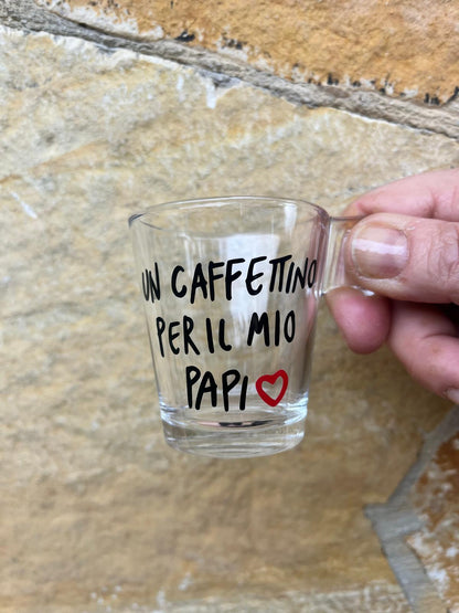 Tazza da Espresso con la TUA FRASE (Trasparente)