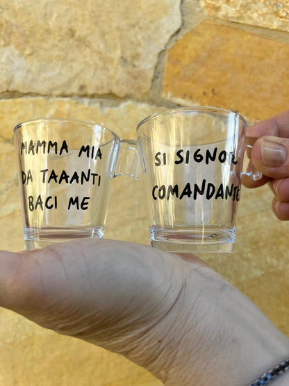 Tazza da Espresso con la TUA FRASE (Trasparente)