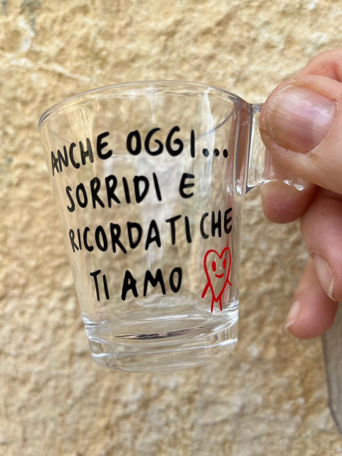 Tazza da Espresso con la TUA FRASE (Trasparente)