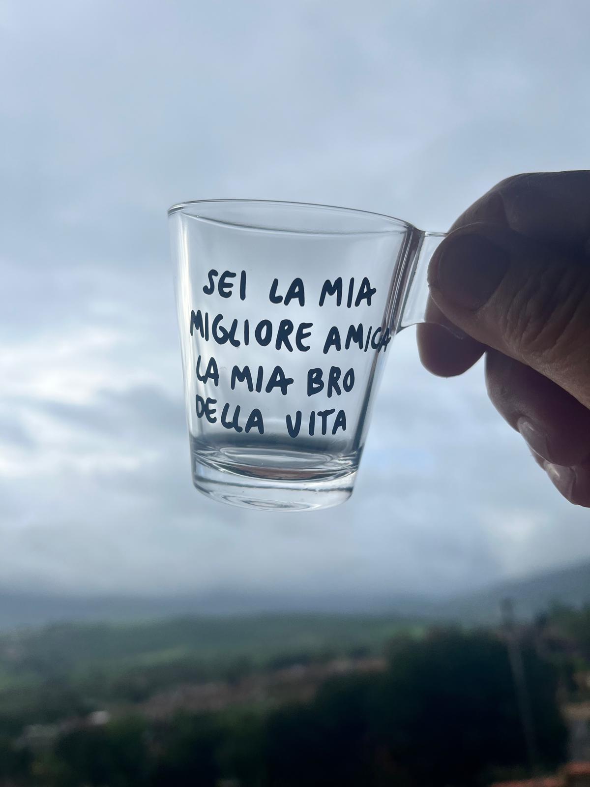 Tazza da Espresso con la TUA FRASE (Trasparente)