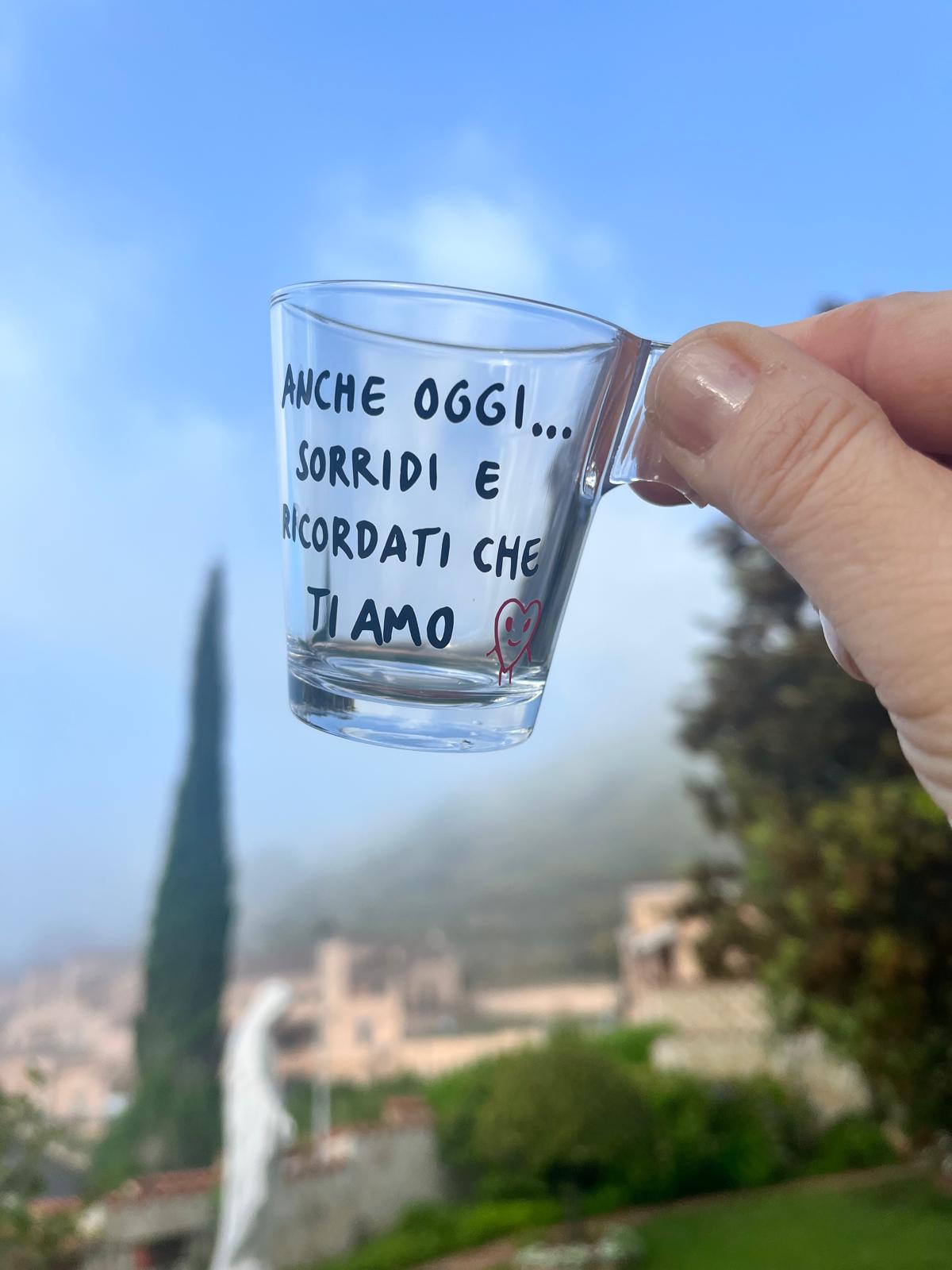Tazza da Espresso con la TUA FRASE (Trasparente)