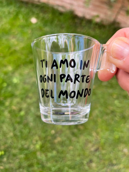 Tazza da Espresso con la TUA FRASE (Trasparente)