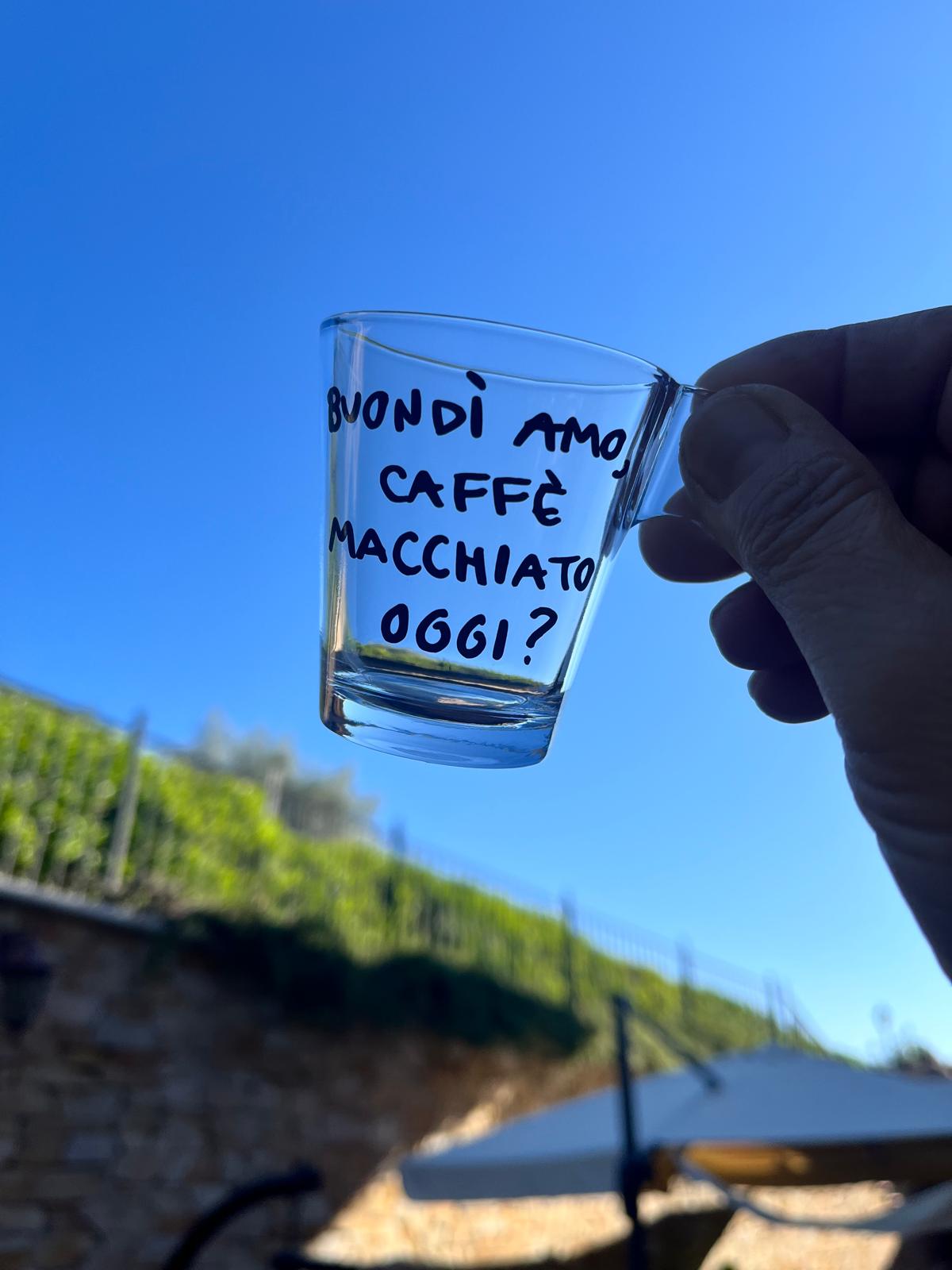 Tazza da Espresso con la TUA FRASE (Trasparente)