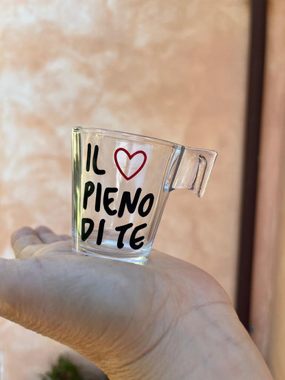 Tazza da Espresso con la TUA FRASE (Trasparente)