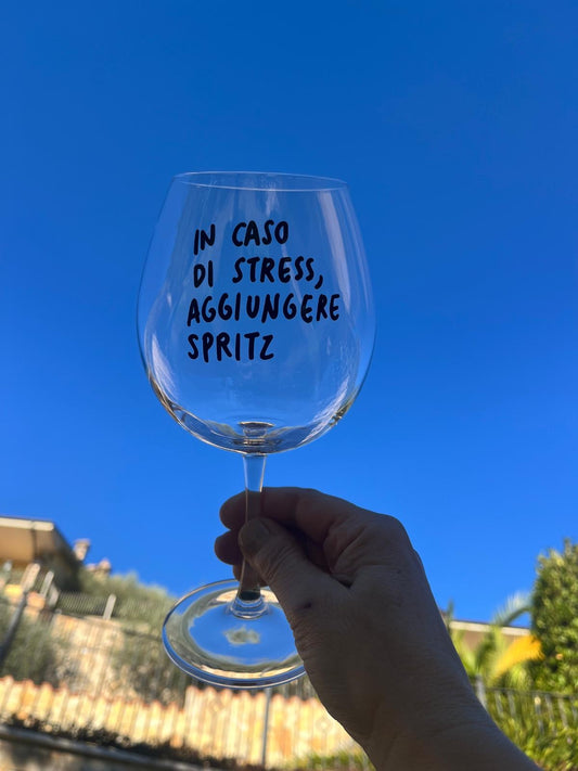 Singolo Calice singolo "in caso di stress aggiungere Spritz"
