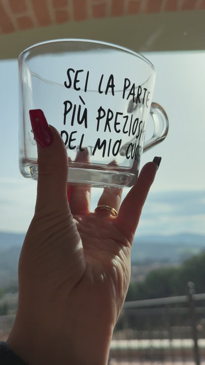 Tazza con la TUA FRASE (Grande Trasparente)