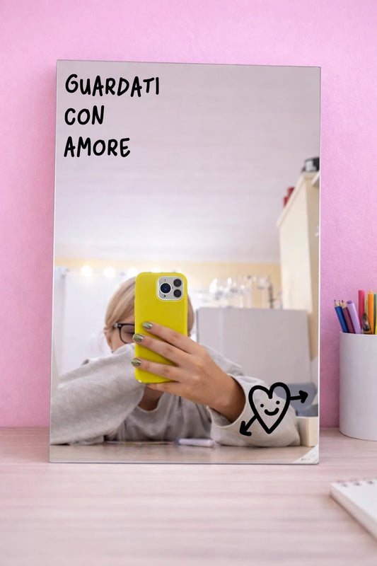 "Guardati con amore" (Specchio Rettangolare)